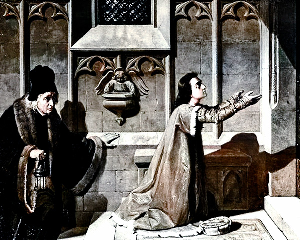 Jan Długosz świadkiem modlitwy Kazimierza, obraz Floriana Cynka