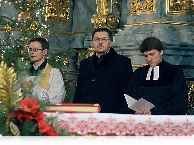 Od lewej: ks. Antoni Gremza, o. Aleksander Chombak, o. Włodzimierz Tatarnikow