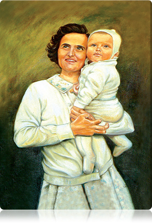 W ikonografii św. Joanna Beretta-Molla
jest przedstawiana jako troskliwa matka,
najczęściej w otoczeniu dzieci.