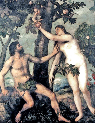 Vecellio Tiziano, Adam i Ewa, ok. 1550 r.”