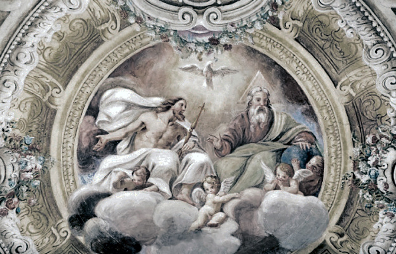 „Trójca Święta” – fresk z kościoła Świętego Krzyża w Parmie (Włochy)