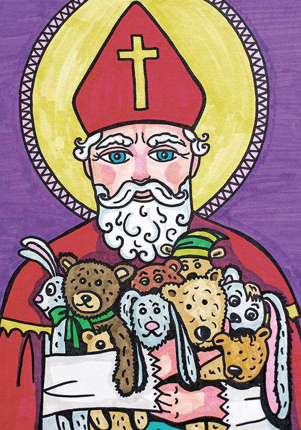 Ilustracje  do ulubionego przez dzieci  zbioru wierszy „Święty Mikołaj, zawitaj  do nas!” 