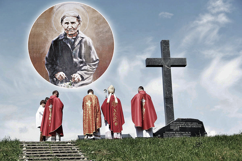 Obok pomnika pomordowanych mieszkańców Grodna i Lipska w lesie naumowickim